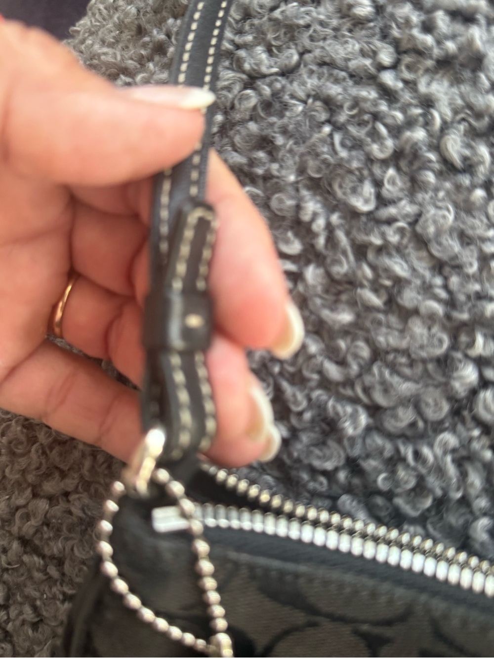 Coach Black Signature Canvas Wristlet - Picture 3 of 13